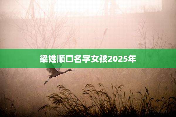 梁姓顺口名字女孩2025年