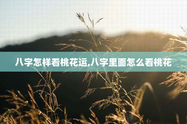 八字怎样看桃花运,八字里面怎么看桃花