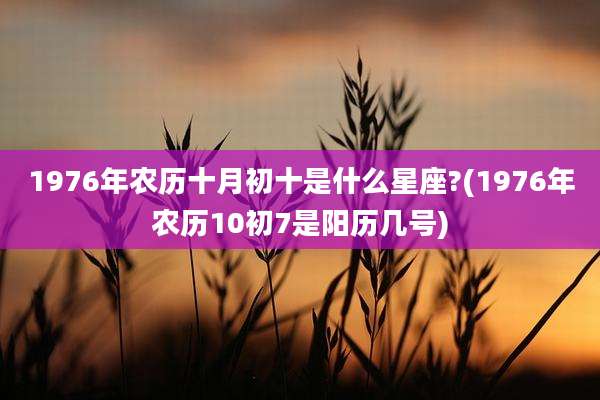 1976年农历十月初十是什么星座?(1976年农历10初7是阳历几号)