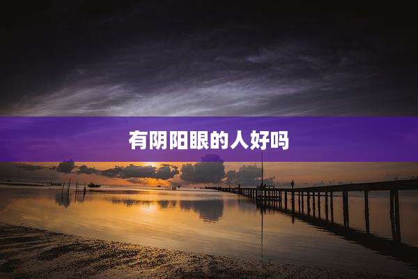 有阴阳眼的人好吗