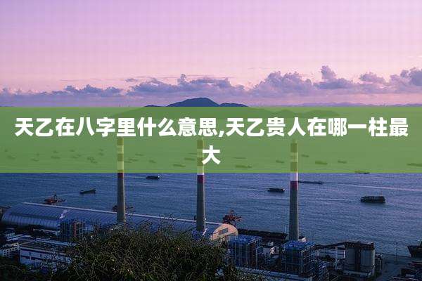 天乙在八字里什么意思,天乙贵人在哪一柱最大