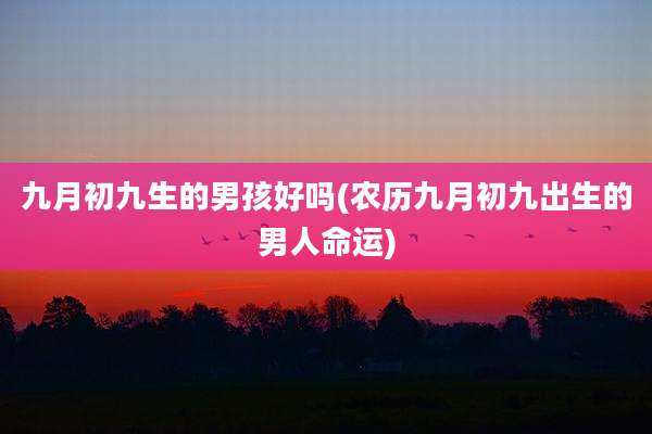 九月初九生的男孩好吗(农历九月初九出生的男人命运)