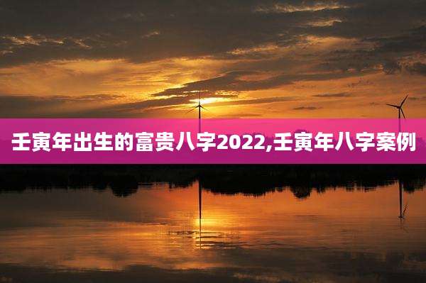 壬寅年出生的富贵八字2022,壬寅年八字案例