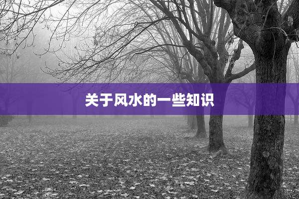 关于风水的一些知识