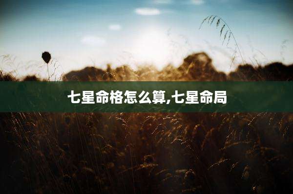 七星命格怎么算,七星命局