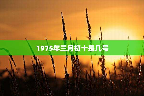 1975年三月初十是几号