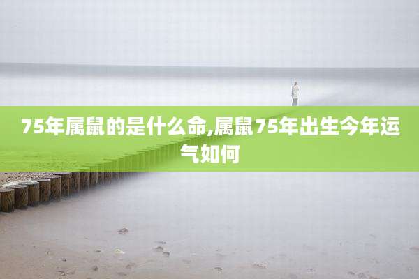 75年属鼠的是什么命,属鼠75年出生今年运气如何