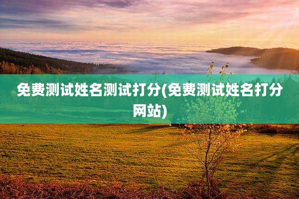 免费测试姓名测试打分(免费测试姓名打分网站)