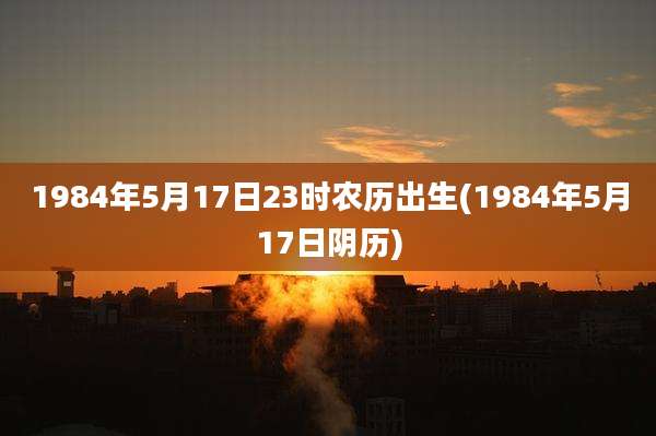 1984年5月17日23时农历出生(1984年5月17日阴历)