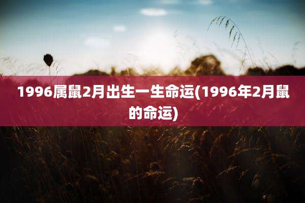 1996属鼠2月出生一生命运(1996年2月鼠的命运)