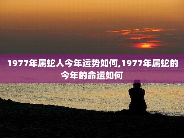1977年属蛇人今年运势如何,1977年属蛇的今年的命运如何