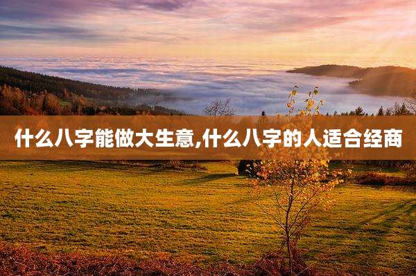 什么八字能做大生意,什么八字的人适合经商
