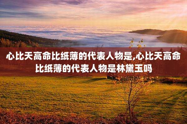 心比天高命比纸薄的代表人物是,心比天高命比纸薄的代表人物是林黛玉吗