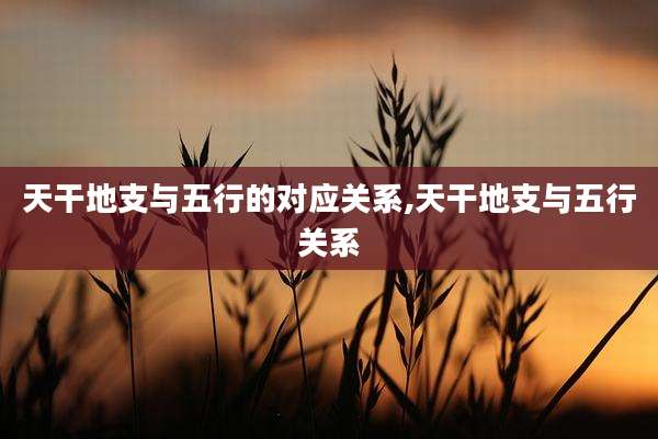 天干地支与五行的对应关系,天干地支与五行关系
