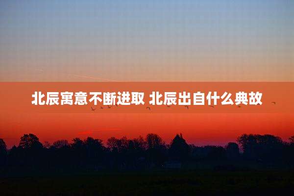 北辰寓意不断进取 北辰出自什么典故