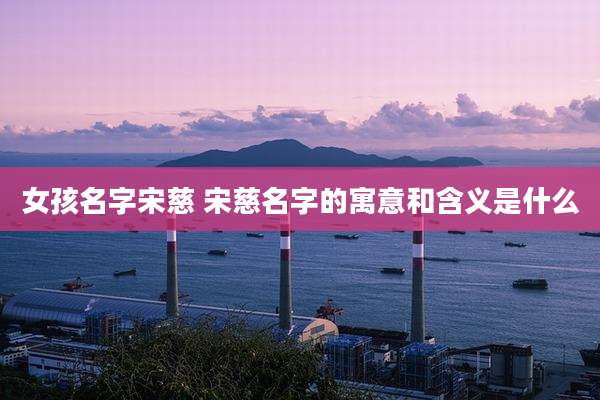 女孩名字宋慈 宋慈名字的寓意和含义是什么