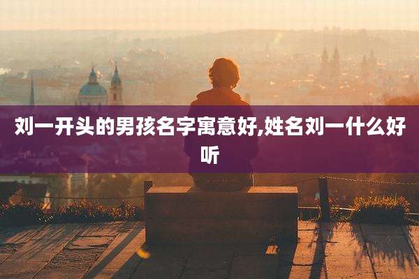 刘一开头的男孩名字寓意好,姓名刘一什么好听