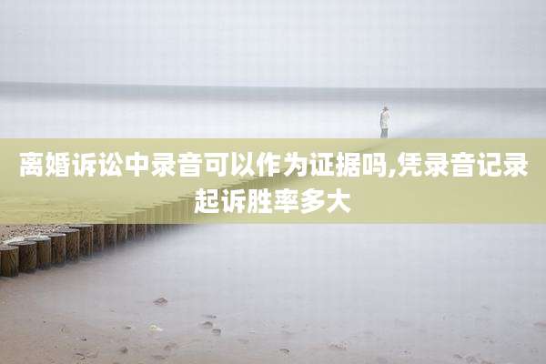 离婚诉讼中录音可以作为证据吗,凭录音记录起诉胜率多大