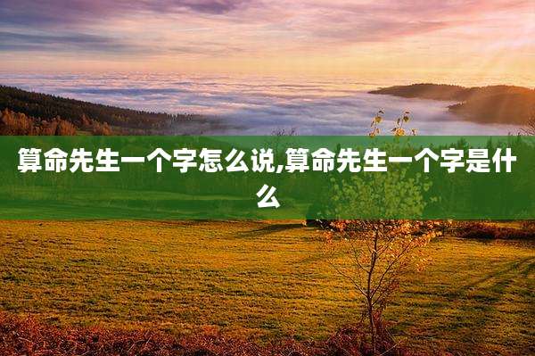 算命先生一个字怎么说,算命先生一个字是什么