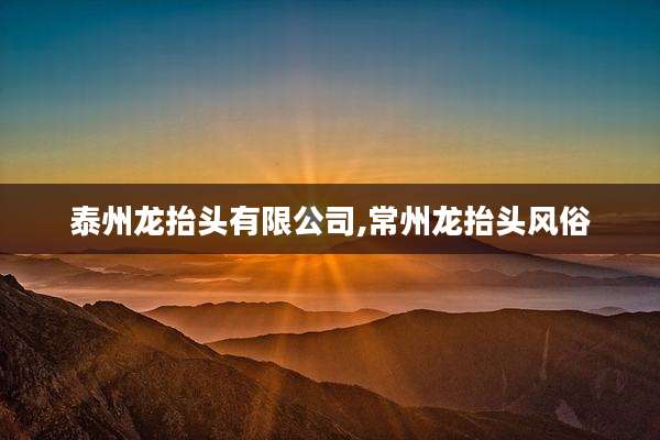 泰州龙抬头有限公司,常州龙抬头风俗