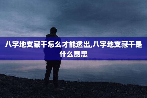 八字地支藏干怎么才能透出,八字地支藏干是什么意思