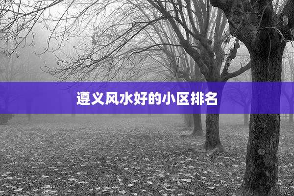 遵义风水好的小区排名