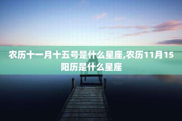 农历十一月十五号是什么星座,农历11月15阳历是什么星座