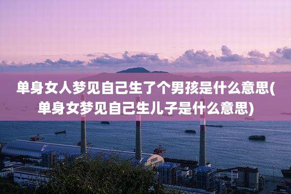 单身女人梦见自己生了个男孩是什么意思(单身女梦见自己生儿子是什么意思)