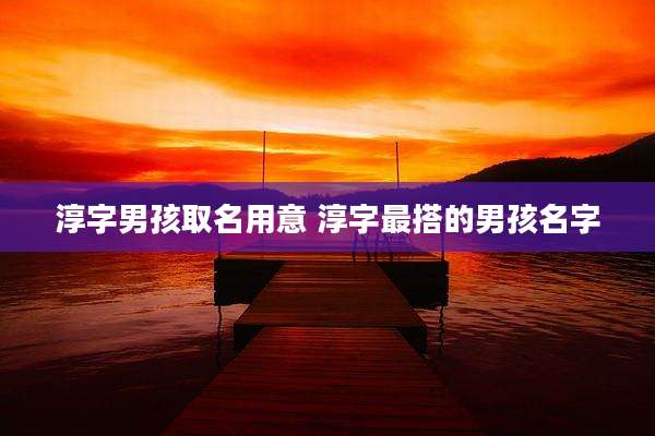 淳字男孩取名用意 淳字最搭的男孩名字