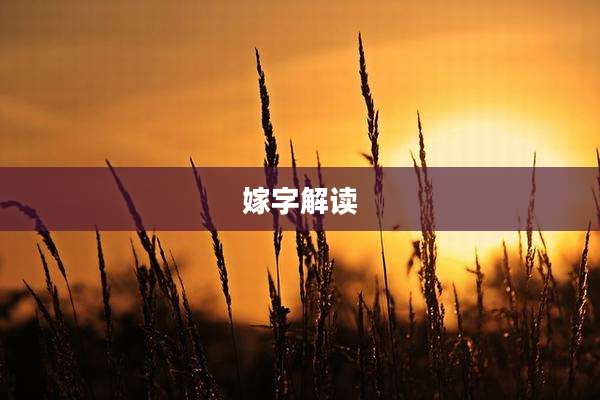 嫁字解读