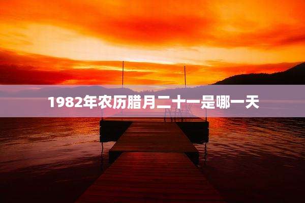 1982年农历腊月二十一是哪一天