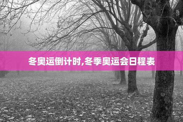 冬奥运倒计时,冬季奥运会日程表