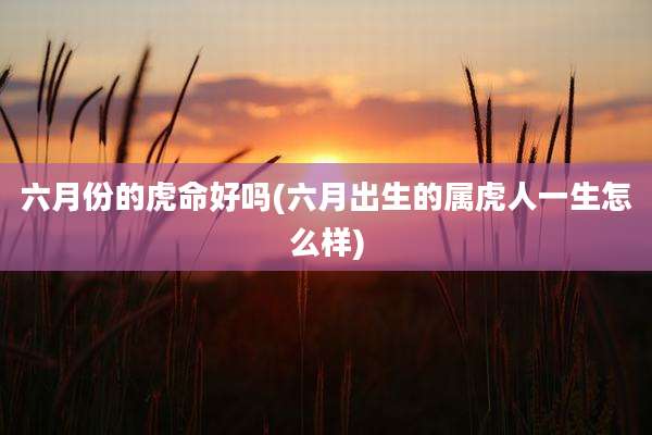 六月份的虎命好吗(六月出生的属虎人一生怎么样)