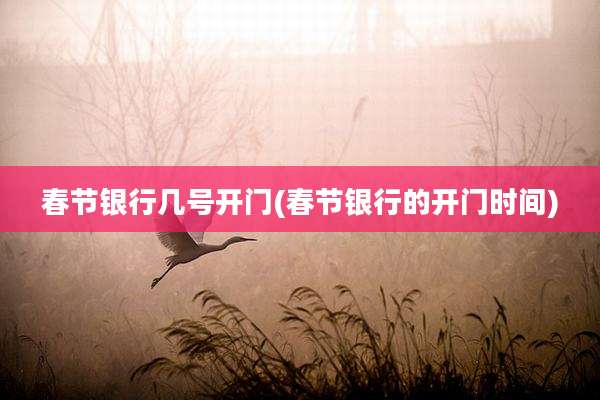 春节银行几号开门(春节银行的开门时间)