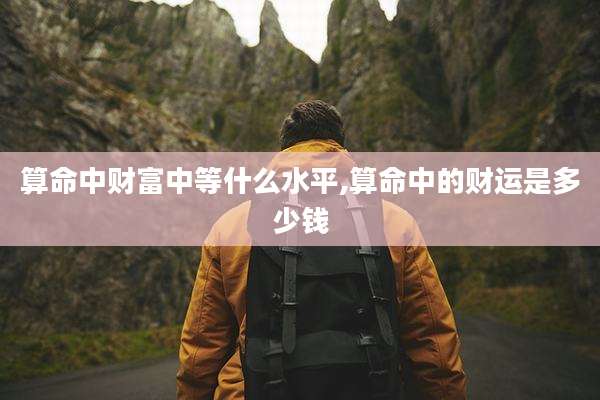 算命中财富中等什么水平,算命中的财运是多少钱