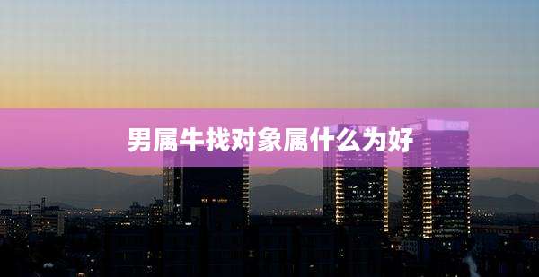 男属牛找对象属什么为好