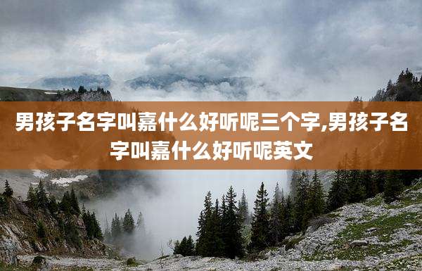 男孩子名字叫嘉什么好听呢三个字,男孩子名字叫嘉什么好听呢英文
