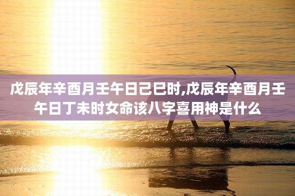 戊辰年辛酉月壬午日己巳时,戊辰年辛酉月壬午日丁未时女命该八字喜用神是什么