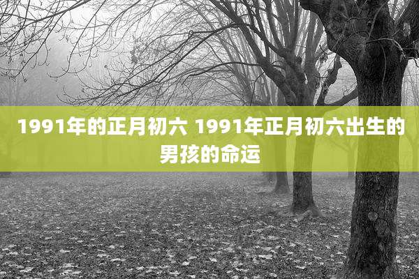 1991年的正月初六 1991年正月初六出生的男孩的命运