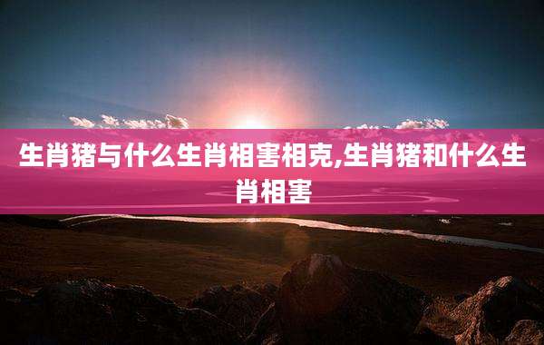 生肖猪与什么生肖相害相克,生肖猪和什么生肖相害