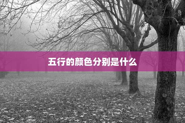 五行的颜色分别是什么