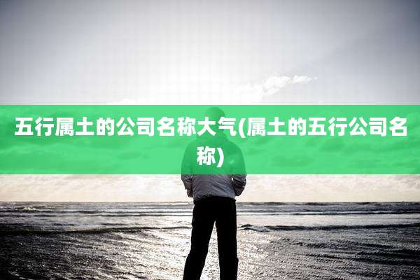 五行属土的公司名称大气(属土的五行公司名称)