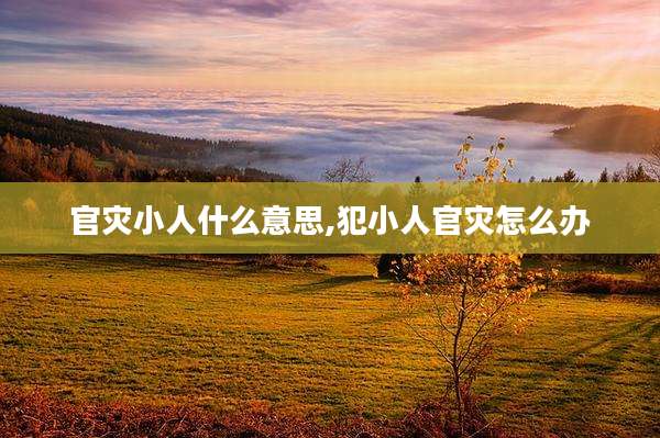 官灾小人什么意思,犯小人官灾怎么办