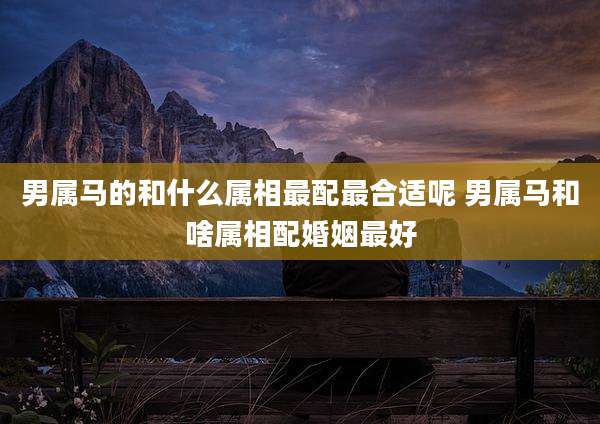 男属马的和什么属相最配最合适呢 男属马和啥属相配婚姻最好