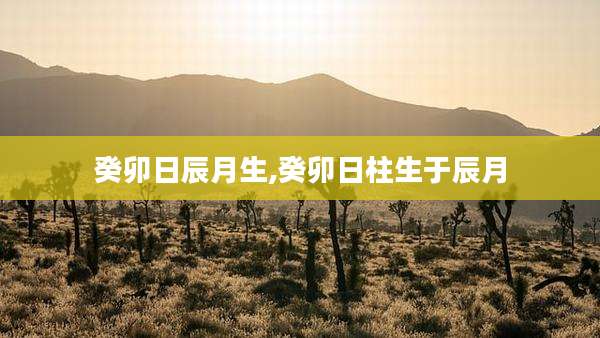 癸卯日辰月生,癸卯日柱生于辰月