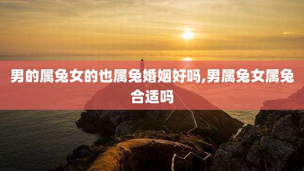 男的属兔女的也属兔婚姻好吗,男属兔女属兔合适吗