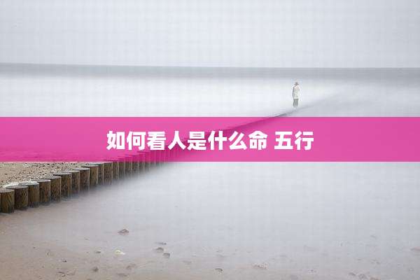 如何看人是什么命 五行