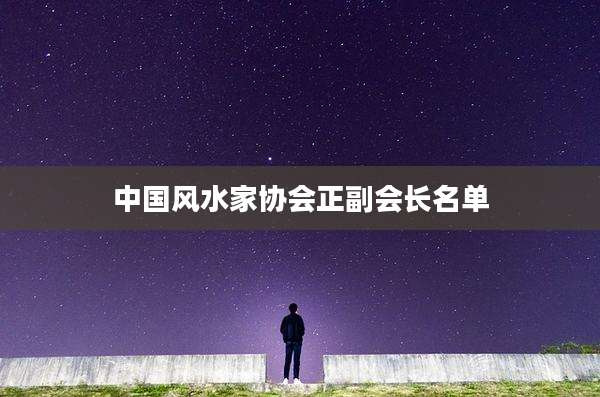 中国风水家协会正副会长名单