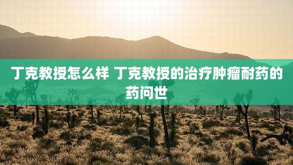 丁克教授怎么样 丁克教授的治疗肿瘤耐药的药问世