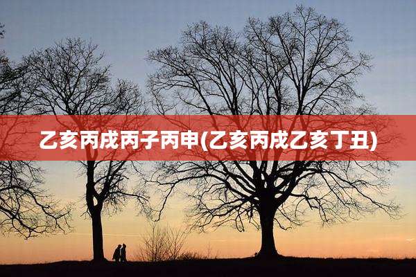 乙亥丙戌丙子丙申(乙亥丙戌乙亥丁丑)